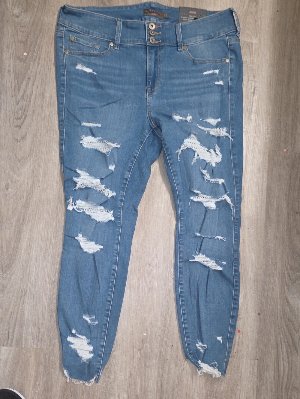 torrid Distressed Light Blue Skinny Jeans